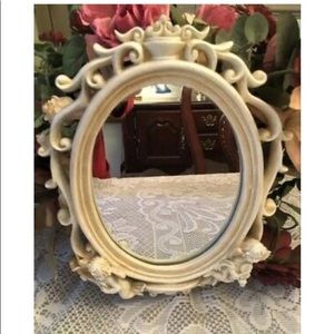 Pretty Ornate Shabby Chic Oval Mirror